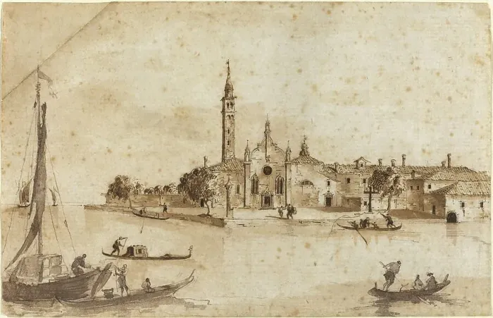 Framed Print : The Island of Madonna della Grazia. Creators: Francesco Guardi, Giacomo Guardi Framed Print : The Island of Madonna della Grazia. Creators: Francesco Guardi, Giacomo Guardi