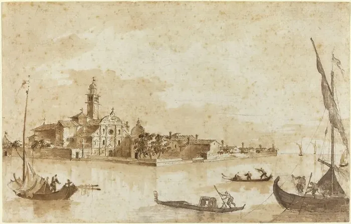 Framed Print : The Island of San Clemente. Creators: Francesco Guardi, Giacomo Guardi Framed Print : The Island of San Clemente. Creators: Francesco Guardi, Giacomo Guardi