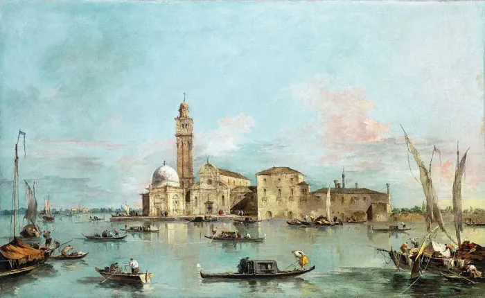 Framed Print : The Island of San Michele, Venice, 1770s. Creator: Francesco Guardi Framed Print : The Island of San Michele, Venice, 1770s. Creator: Francesco Guardi