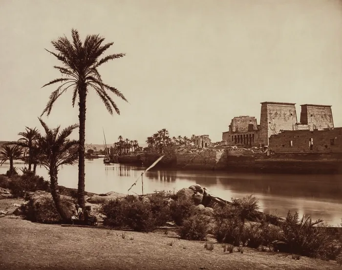 Framed Print : The Island and Temple at Philae, c1869. Creator: Unknown Framed Print : The Island and Temple at Philae, c1869. Creator: Unknown