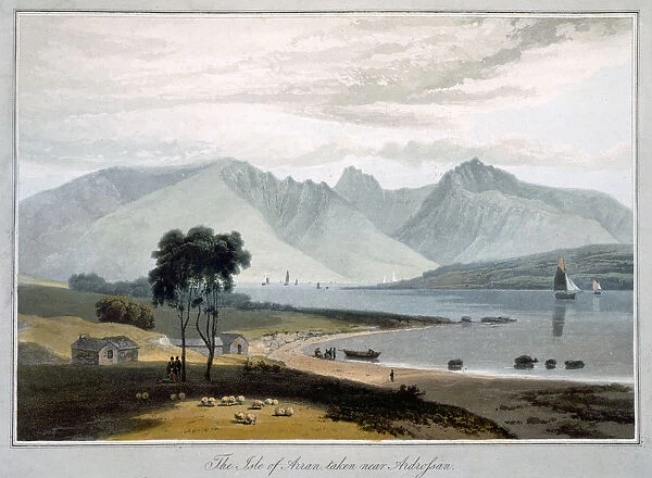 The Isle of Arran taken near Ardrossan, Scotland, 1817. Artist: William Daniell