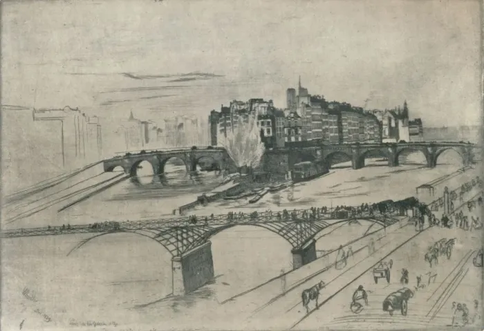 Framed Print : The Isle De La Cite, Paris, 1859, (1904). Artist: James Abbott McNeill Whistler Framed Print : The Isle De La Cite, Paris, 1859, (1904). Artist: James Abbott McNeill Whistler
