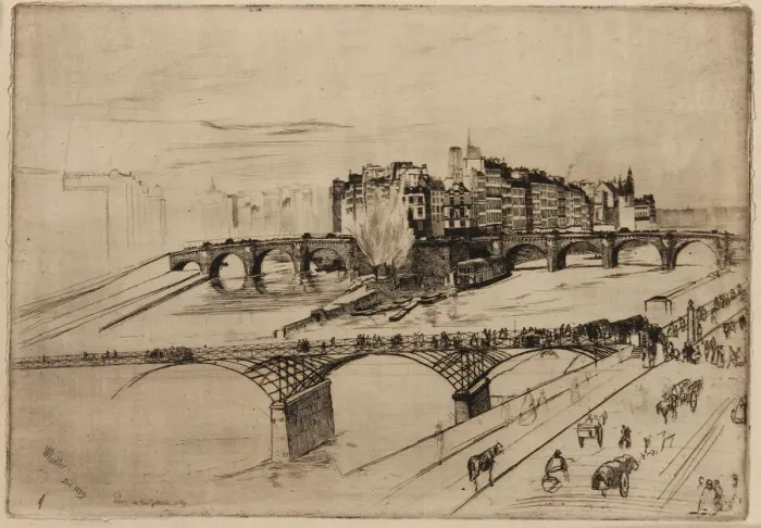 Framed Print : Isle de la Cite, Paris, 1859. Creator: James Abbott McNeill Whistler Framed Print : Isle de la Cite, Paris, 1859. Creator: James Abbott McNeill Whistler