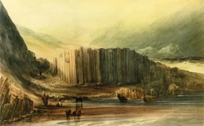 Framed Print : The Isle of Staffa, early-mid 19th century, (1946). Creator: Anthony Vandyke Copley Fielding Framed Print : The Isle of Staffa, early-mid 19th century, (1946). Creator: Anthony Vandyke Copley Fielding