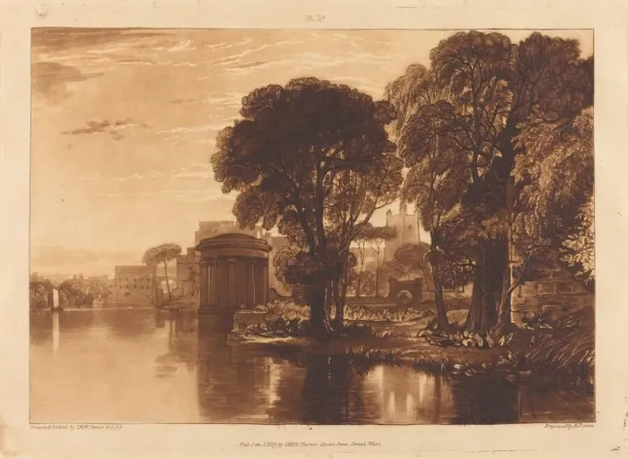 Framed Print : Isleworth, published 1819. Creator: JMW Turner Framed Print : Isleworth, published 1819. Creator: JMW Turner
