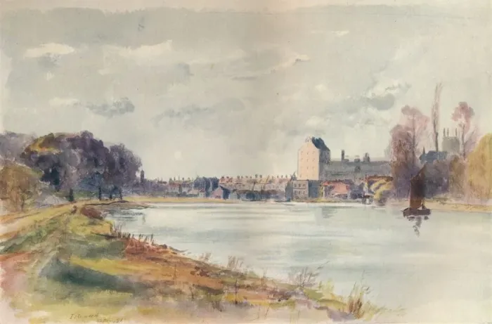 Framed Print : Isleworth, from the Towpath, 1891, (1914). Artist: Jamess Ogilvy Framed Print : Isleworth, from the Towpath, 1891, (1914). Artist: Jamess Ogilvy
