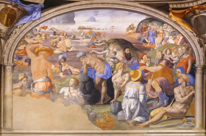 Framed Print : The Israelites crossing of the Red Sea, 1540-1545. Artist: Bronzino, Agnolo (1503-1572) Framed Print : The Israelites crossing of the Red Sea, 1540-1545. Artist: Bronzino, Agnolo (1503-1572)