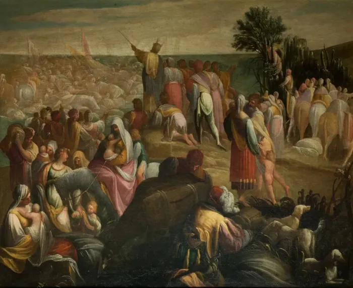 Framed Print : The Israelites crossing of the Red Sea, c. 1610. Creator: Donducci (Il Mastelletta) Framed Print : The Israelites crossing of the Red Sea, c. 1610. Creator: Donducci (Il Mastelletta)
