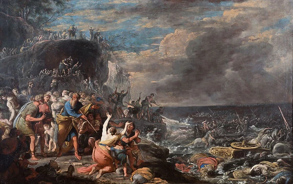The Israelites crossing of the Red Sea, Mid of 17th cen Creator: Gargiulo, Domenico (1609-1675)