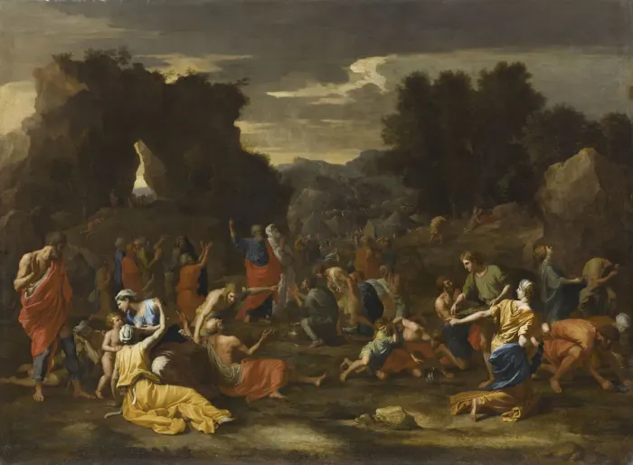 Framed Print : The Israelites gathering Manna, 1638 Framed Print : The Israelites gathering Manna, 1638