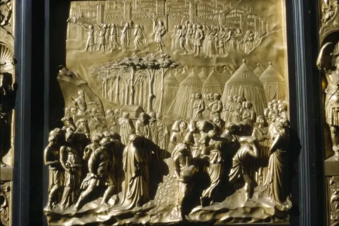 Framed Print : Israelities Take Jericho, detail of Baptistry Door, Florence, Italy, c15th century. Artist: Lorenzo Ghiberti Framed Print : Israelities Take Jericho, detail of Baptistry Door, Florence, Italy, c15th century. Artist: Lorenzo Ghiberti