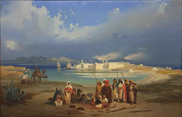 Framed Print : The Isthmus of Suez, ca 1845. Artist: Caffi, Ippolito (1814-1866) Framed Print : The Isthmus of Suez, ca 1845. Artist: Caffi, Ippolito (1814-1866)