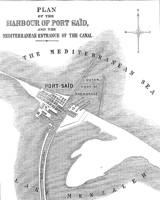 Framed Print : The Isthmus of Suez Maritime Canal: plan of the Harbour of Port Said, 1869. Creator: Unknown Framed Print : The Isthmus of Suez Maritime Canal: plan of the Harbour of Port Said, 1869. Creator: Unknown