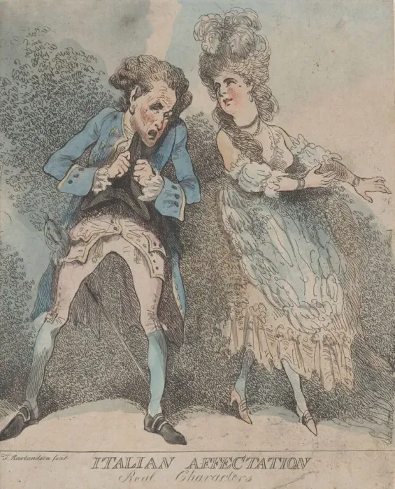 Framed Print : Italian Affectation, Real Characters, 1786-91. 1786-91. Creator: Thomas Rowlandson Framed Print : Italian Affectation, Real Characters, 1786-91. 1786-91. Creator: Thomas Rowlandson