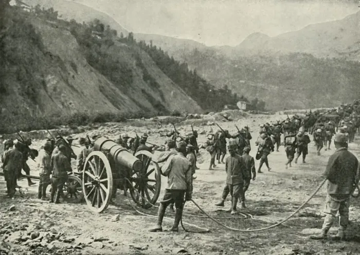 Framed Print : The Italian Army On The March, (1919). Creator: Unknown Framed Print : The Italian Army On The March, (1919). Creator: Unknown