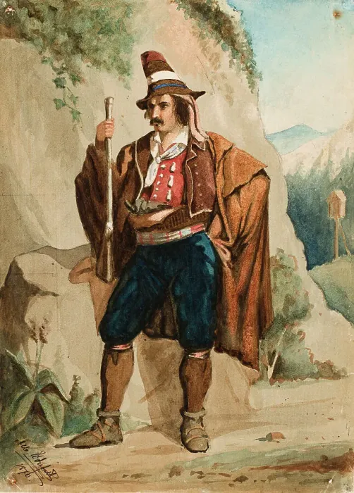 Framed Print : Italian bandit, 1870. Creator: Albert Edelfelt Framed Print : Italian bandit, 1870. Creator: Albert Edelfelt