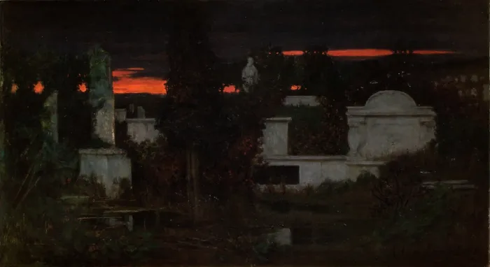 Framed Print : Italian Cemetery at Dusk, 1880. Creator: Adam Chmielowski Framed Print : Italian Cemetery at Dusk, 1880. Creator: Adam Chmielowski