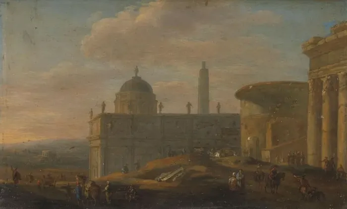 Framed Print : Italian city view, 1650-1689. Creator: Jacob van der Ulft Framed Print : Italian city view, 1650-1689. Creator: Jacob van der Ulft