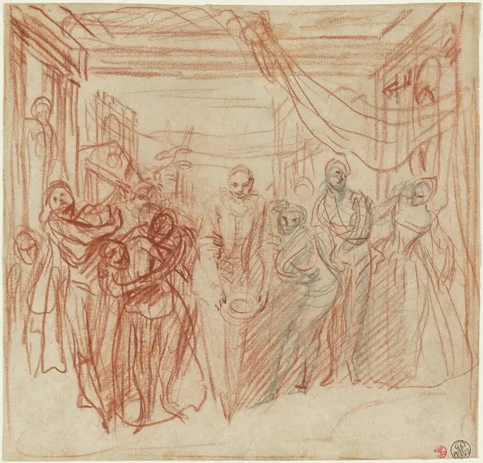 Framed Print : Italian Comedians Taking Their Bows, c. 1718. Creator: Jean-Antoine Watteau Framed Print : Italian Comedians Taking Their Bows, c. 1718. Creator: Jean-Antoine Watteau