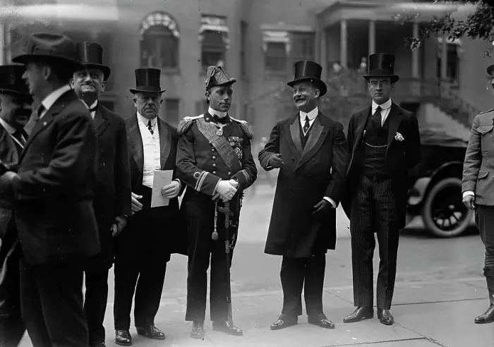Framed Print : Italian Commission To U.S. - Ferdinand, Prince of Udine, Center; Ambassador Macchi Di Cell... 1917. Creator: Harris & Ewing. Italian Commission To U.S. - Ferdinand, Prince of Udine, Center; Ambassador Macchi Di Cell... 1917 Framed Print : Italian Commission To U.S. - Ferdinand, Prince of Udine, Center; Ambassador Macchi Di Cell... 1917. Creator: Harris & Ewing. Italian Commission To U.S. - Ferdinand, Prince of Udine, Center; Ambassador Macchi Di Cell... 1917