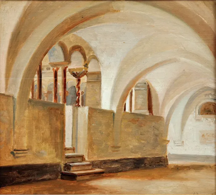 Framed Print : Italian Courtyard, n.d. c1830-1880. Creator: Jorgen Pedersen Roed Framed Print : Italian Courtyard, n.d. c1830-1880. Creator: Jorgen Pedersen Roed