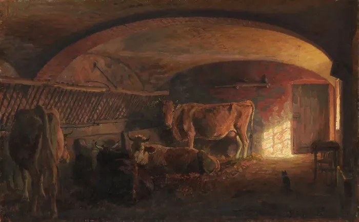 Framed Print : Italian Cowshed, 1909. Creator: Niels Skovgaard Framed Print : Italian Cowshed, 1909. Creator: Niels Skovgaard