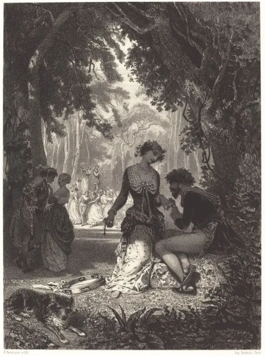 Framed Print : Italian Dancers. Creator: Henri Charles Antoine Baron Framed Print : Italian Dancers. Creator: Henri Charles Antoine Baron