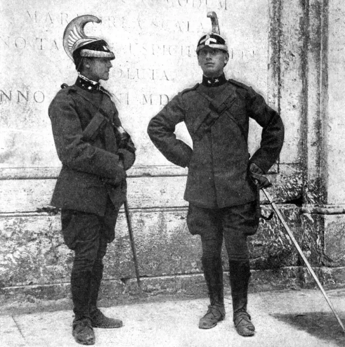 Framed Print : Two Italian dragoons, 1922. Artist: Donald McLeish Framed Print : Two Italian dragoons, 1922. Artist: Donald McLeish