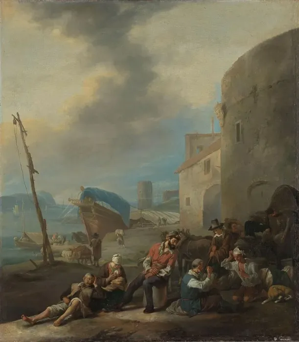Framed Print : Italian Harbor, 1650-1674. Creator: Johannes Lingelbach Framed Print : Italian Harbor, 1650-1674. Creator: Johannes Lingelbach