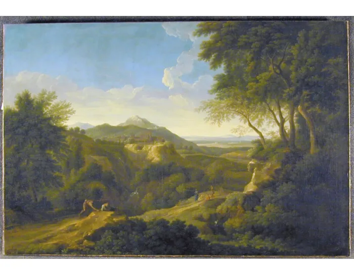 Framed Print : Italian Landscape, between 1640 and 1675. Creator: Gaspard Dughet Framed Print : Italian Landscape, between 1640 and 1675. Creator: Gaspard Dughet
