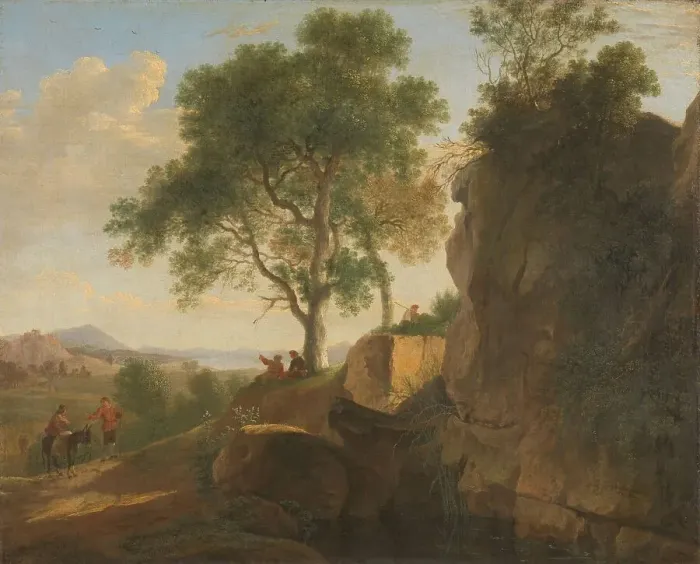 Framed Print : Italian landscape, 1643. Creator: Herman van Swanevelt Framed Print : Italian landscape, 1643. Creator: Herman van Swanevelt