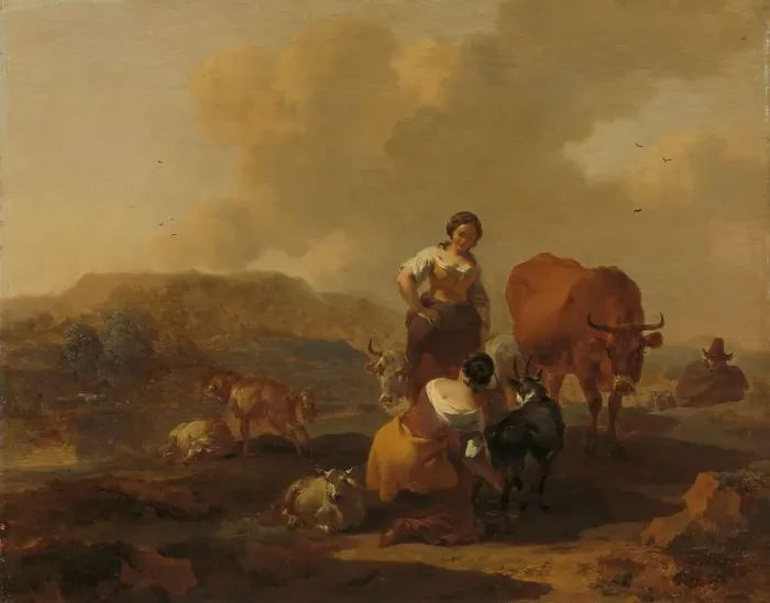 Framed Print : Italian Landscape, 1655-1683. Creator: Nicolaes Berchem Framed Print : Italian Landscape, 1655-1683. Creator: Nicolaes Berchem