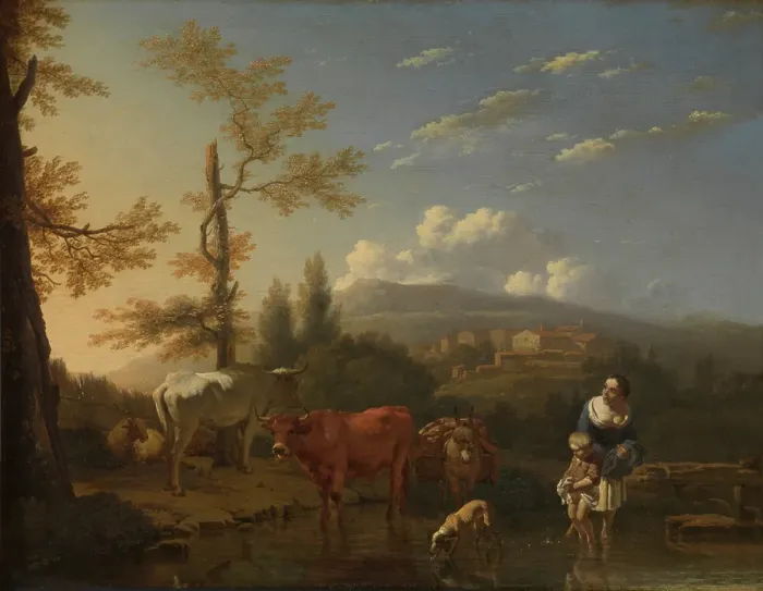Framed Print : Italian Landscape, 1660. Creator: Karel Du Jardin Framed Print : Italian Landscape, 1660. Creator: Karel Du Jardin