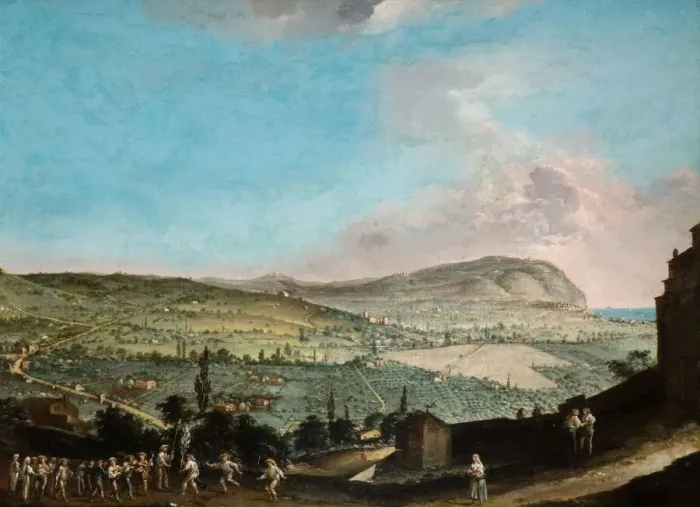 Framed Print : Italian Landscape, 1750-1800. Creator: Soloman Delane Framed Print : Italian Landscape, 1750-1800. Creator: Soloman Delane