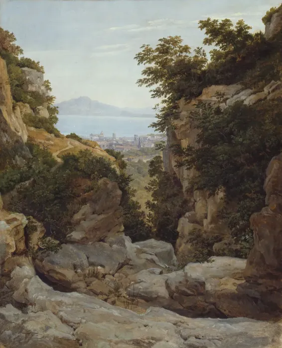 Framed Print : Italian Landscape, 1821 / 24. Creator: Heinrich Reinhold Framed Print : Italian Landscape, 1821 / 24. Creator: Heinrich Reinhold