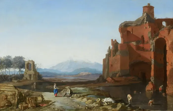 Framed Print : Italian Landscape with the Aurelian Wall, c1620-1650. Creator: Bartholomeus Breenbergh Framed Print : Italian Landscape with the Aurelian Wall, c1620-1650. Creator: Bartholomeus Breenbergh