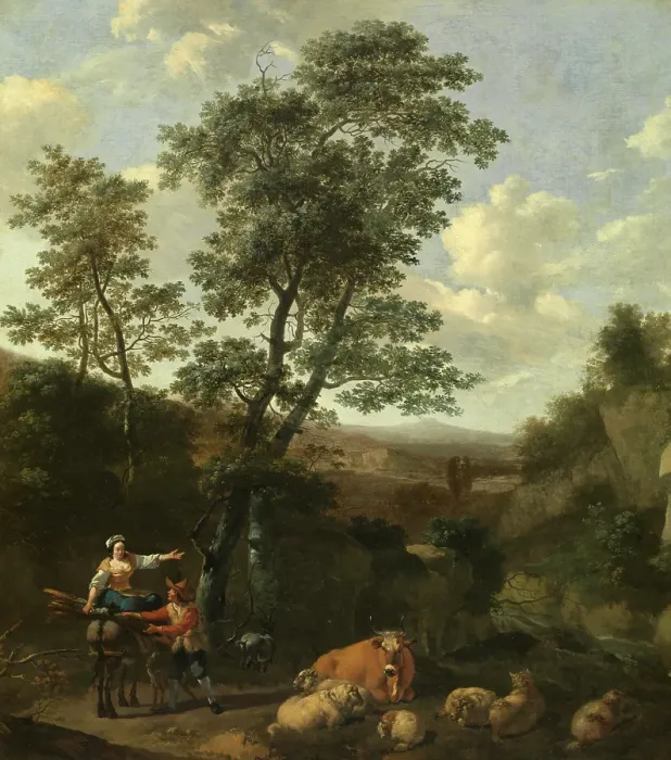 Framed Print : Italian Landscape, c1640-1680. Creator: Nicolaes Berchem Framed Print : Italian Landscape, c1640-1680. Creator: Nicolaes Berchem