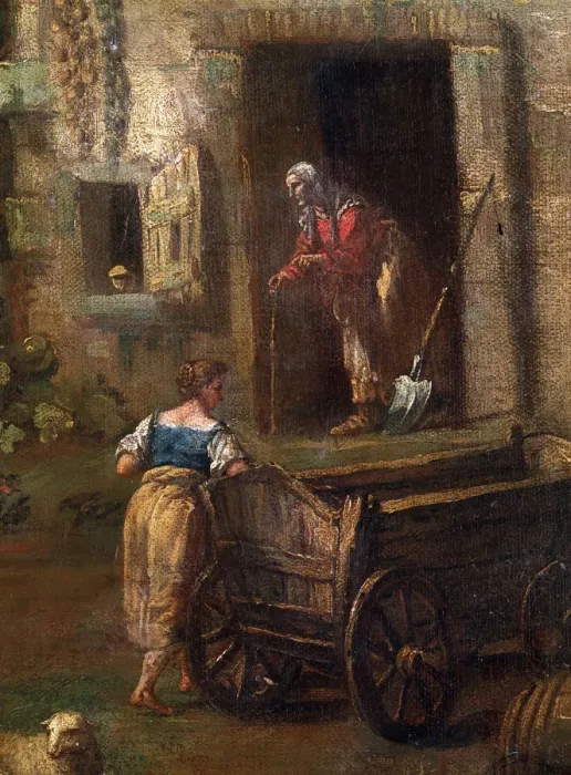 Framed Print : Italian Landscape (detail), 18th century. Artist: Antonio Diziani Framed Print : Italian Landscape (detail), 18th century. Artist: Antonio Diziani