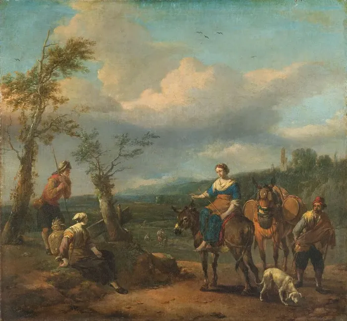 Framed Print : Italian Landscape with Figures, 1650-1674. Creator: Johannes Lingelbach Framed Print : Italian Landscape with Figures, 1650-1674. Creator: Johannes Lingelbach