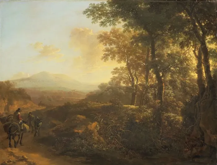 Framed Print : Italian Landscape with Mule Driver, c.1645-c.1650. Creator: Jan Dirksz Both Framed Print : Italian Landscape with Mule Driver, c.1645-c.1650. Creator: Jan Dirksz Both