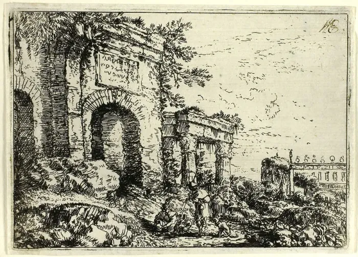 Framed Print : Italian Landscape with Ruins, n.d. Creator: Jonas Umbach Framed Print : Italian Landscape with Ruins, n.d. Creator: Jonas Umbach