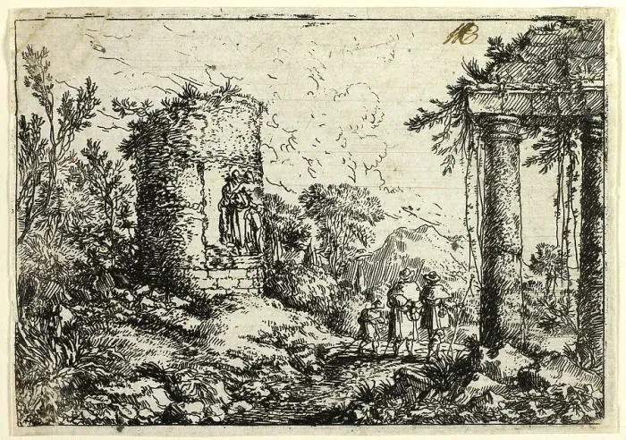 Framed Print : Italian Landscape with Ruins, n.d. Creator: Jonas Umbach Framed Print : Italian Landscape with Ruins, n.d. Creator: Jonas Umbach