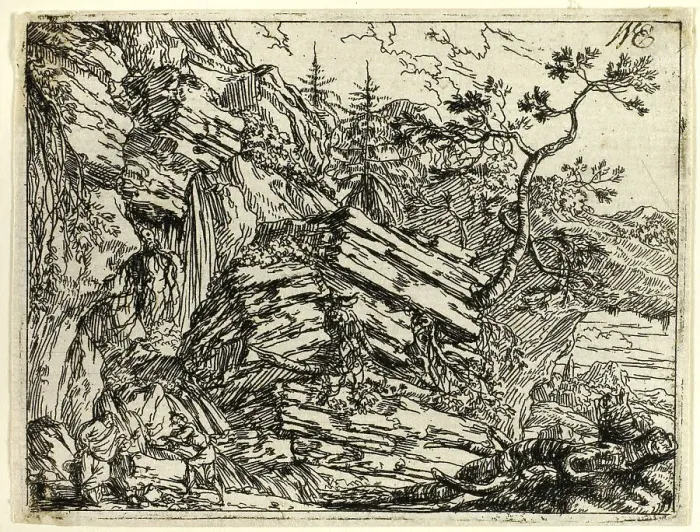 Framed Print : Italian Landscape with Ruins, n.d. Creator: Jonas Umbach Framed Print : Italian Landscape with Ruins, n.d. Creator: Jonas Umbach