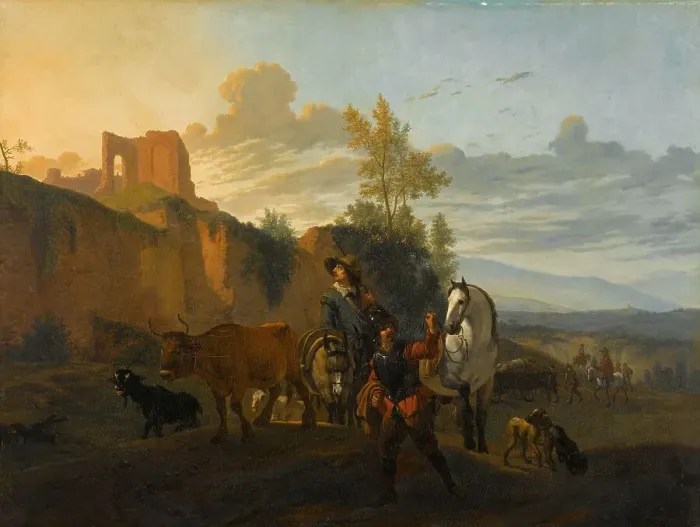 Framed Print : Italian Landscape with Soldiers, 1652-1700. Creator: Unknown Framed Print : Italian Landscape with Soldiers, 1652-1700. Creator: Unknown