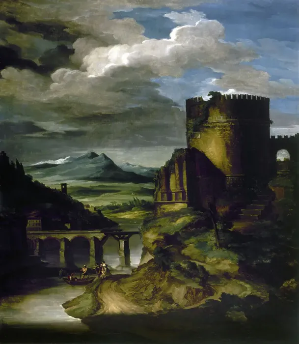Framed Print : Italian landscape at the tomb, c1818. Creator: Theodore Gericault Framed Print : Italian landscape at the tomb, c1818. Creator: Theodore Gericault