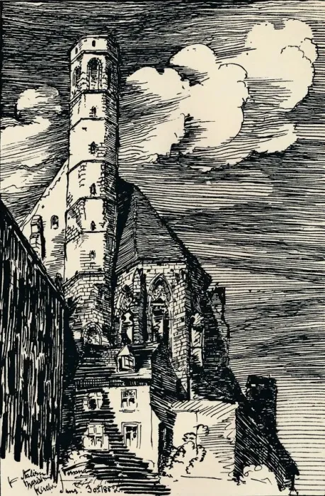 Framed Print : The Italian Marienkirche, Vienna, c1900. Artist: Arthur Beresford Pite Framed Print : The Italian Marienkirche, Vienna, c1900. Artist: Arthur Beresford Pite