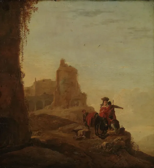 Framed Print : Italian mountain landscape, 17th century. Creator: Thomas Wijck Framed Print : Italian mountain landscape, 17th century. Creator: Thomas Wijck
