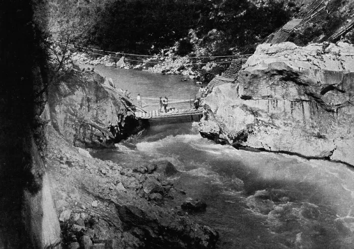 Framed Print : Italian Offensive of the Isonzo; One of fourteen bridges thrown over the Upper Isonzo... 1917. Creator: Unknown Framed Print : Italian Offensive of the Isonzo; One of fourteen bridges thrown over the Upper Isonzo... 1917. Creator: Unknown