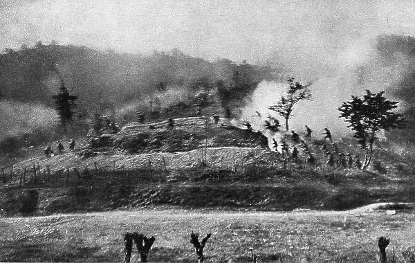 Italian Offensive of Isonzo; Italian infantry storm Monte Fratta, northeast of Plave... 1917. Creator: Unknown