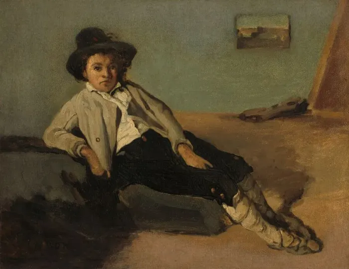 Framed Print : Italian Peasant Boy, 1825 / 1827. Creator: Jean-Baptiste-Camille Corot Framed Print : Italian Peasant Boy, 1825 / 1827. Creator: Jean-Baptiste-Camille Corot